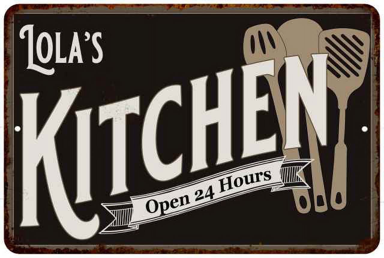 Lofla Sign Lola's Kitchen Sign Metal Wall 8 x 12 High Gloss Metal 208120019361 ...