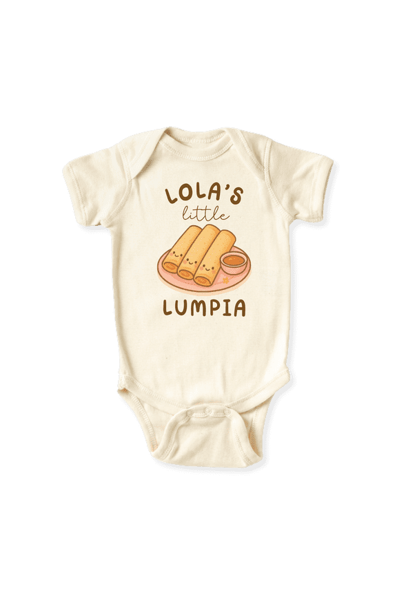 Lola's Little Lumpia Baby Bodysuit, Toddler & Kids T-Shirt  Cute Filipino Food Outfit for Baby Lola Gift 0-3m Natural