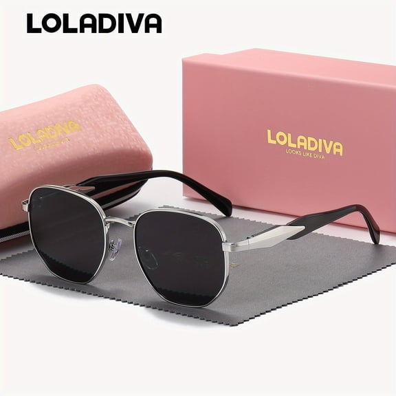 LolaDiva Unisex Modern Vintage Full Frame Sunglasses Exercise Square Frame Sunglasses UV400