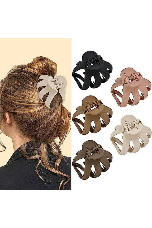 Octopus Hair Claw Clips, 5 Pack Non-slip Jaw Clips Medium Hair Clamps for Thick Curly Long Hair, Wide Grip Hair Accessories for Women Girls -Style B