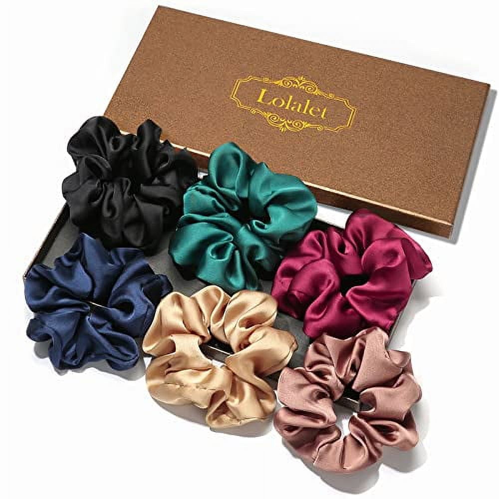 Lolalet Scrunchies for Women, Satin Hair Scrunchies Softer Than Silk