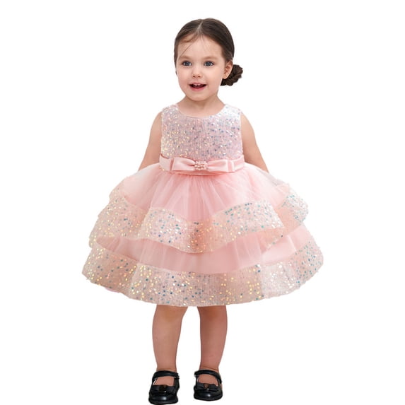 Lolanta Baby Girl Pageant Dress Sequins Princess Dress Toddler Flower Wedding Birthday Party Gown Dresses 12 Months-4 Years