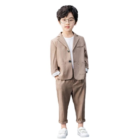 Lolanta Boys Casual Suits Wedding Outfits Kids 2 Piece Gentleman Blazer and Pants Set Dresswear
