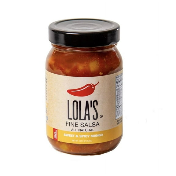 Lolas Fine Hot Sauce: Salsa Sweet N Spicy Mango, 16 Fo Pack Of 6