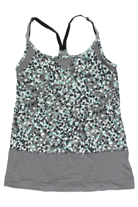 Womens Desire Tank Top Grey L, Color: Grey/Blue/White/Black