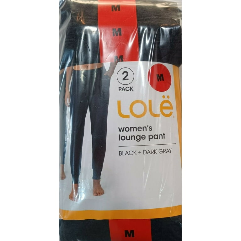 LOLË Women's relaxed fit joggers, 2-pack, black/dark gray