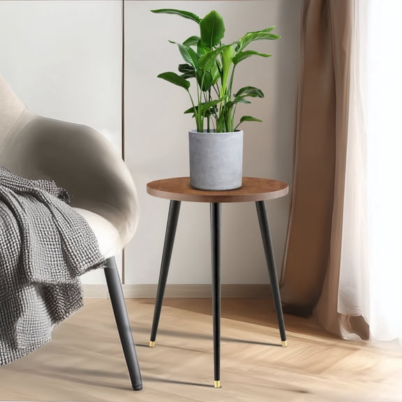 Lolikit Indoor Plant Stand,16" Tall Mid-Century Plant Holder Plant Table for Flower Pots,Small Round Side End Table