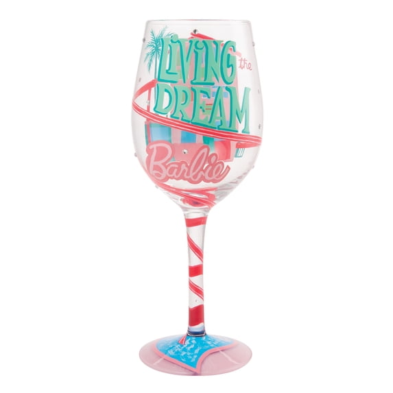 Lolita Barbie Living the Dreamlife Hand Painted Wine Glass 15oz
