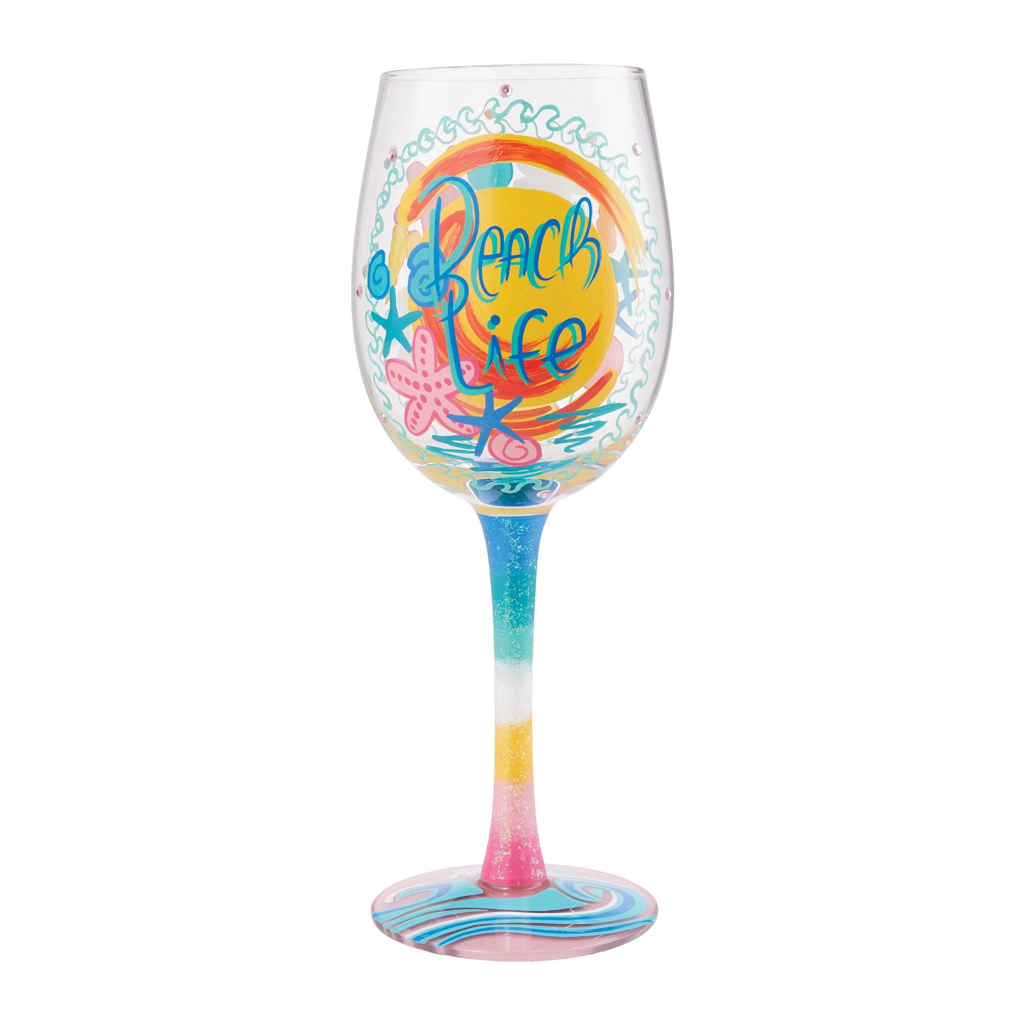 Lolita Beach Life Wine Glass 9in H