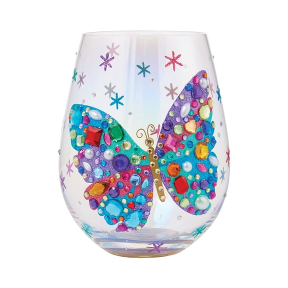 Lolita Bejeweled Butterfly Stemless Wine Glass