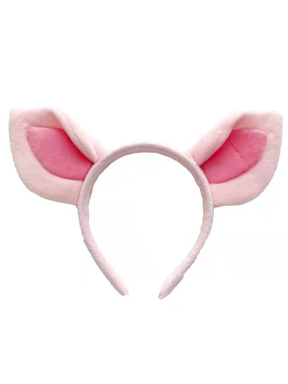 Lolita Cartoon Piggy Ears Headband Plush Hairbands Cute Xmas Party Hair Decors