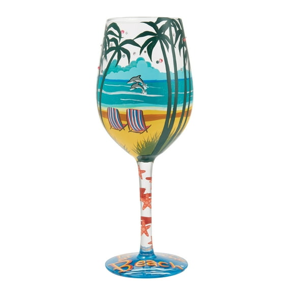 Lolita Forever at the Beach Hand Painted Wine Glass 15oz
