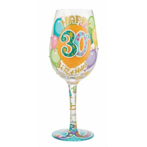 Lolita Happy 30th Birthday Wine Glass 9in H