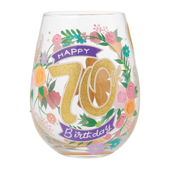 Lolita Happy 70th Birthday Stemless Wine Glass