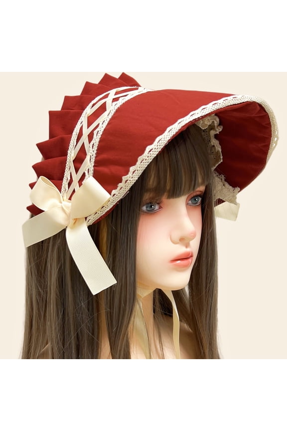 Lolita Hat Elegant Party Flat Cap Pastorale Style Lace Hat Cosplay Prop