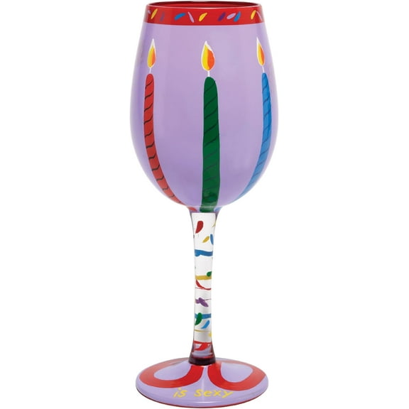 Lolita Love My Wine Hand painted Glass "Sixty Is Sexy"