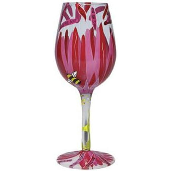 Lolita Love my Wine Hand painted Glass "Loves Me Not"