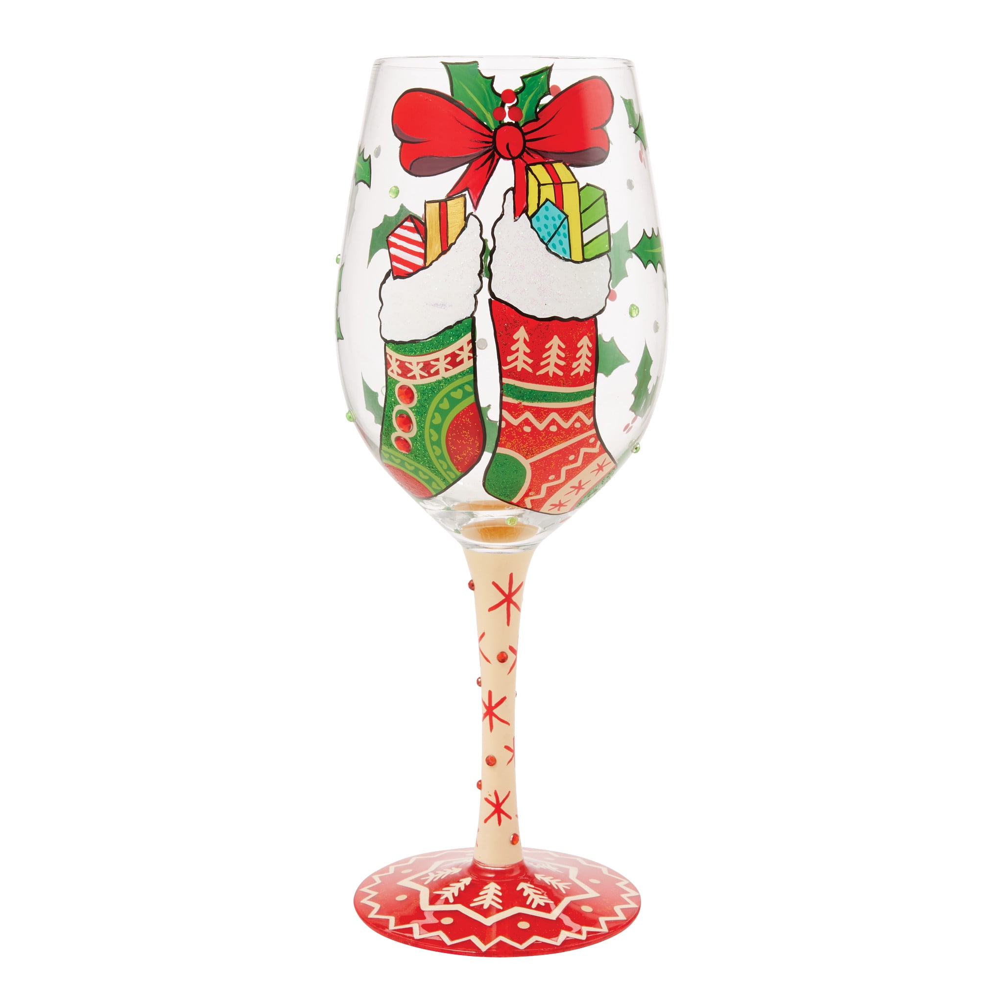 Enesco Giftware Enesco Designs By Lolita 'Best Sister Ever' Hand-Painted Wine  Glass - 15 Oz, Multicolor Floral Hand Painted Wine Glass