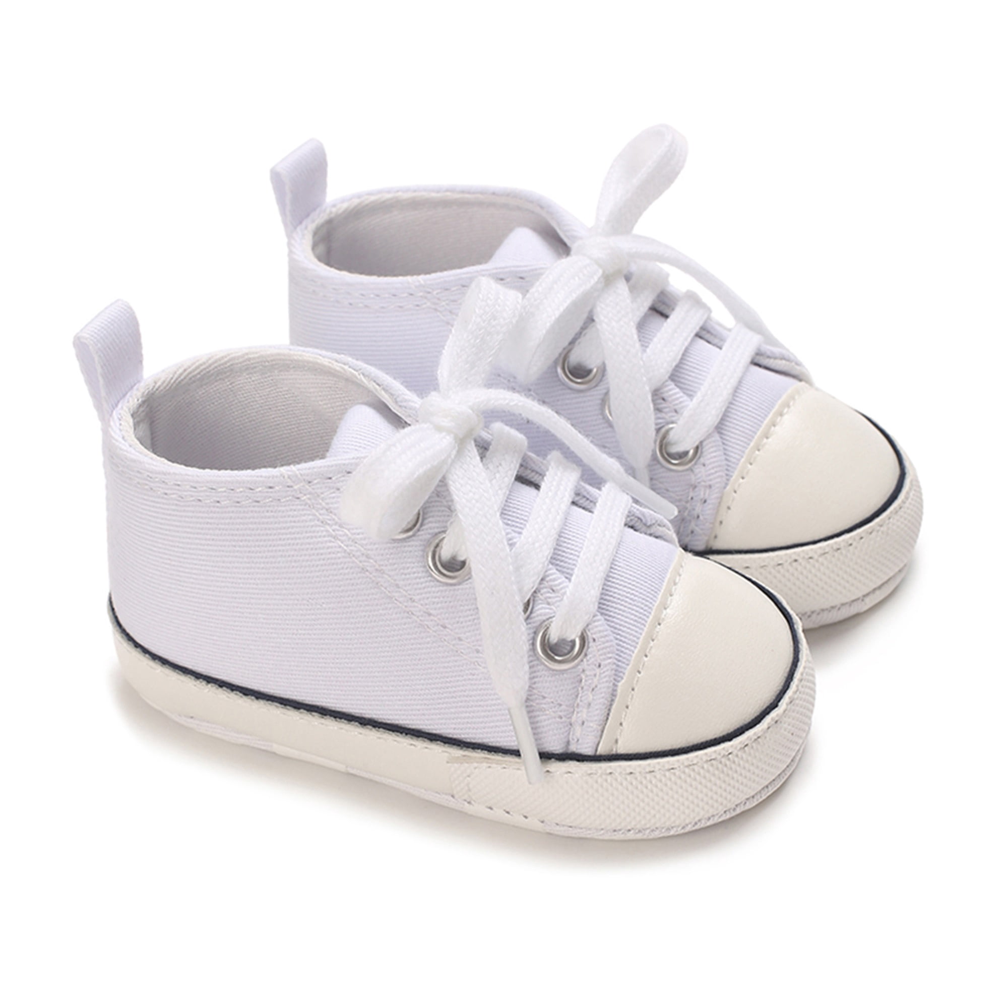 Loliuicca Baby Girl Boy High Top Shoes Solid Color Canvas First Walking ...