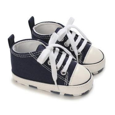 Loliuicca Baby Girl Boy High Top Shoes Solid Color Canvas First Walking Shoes