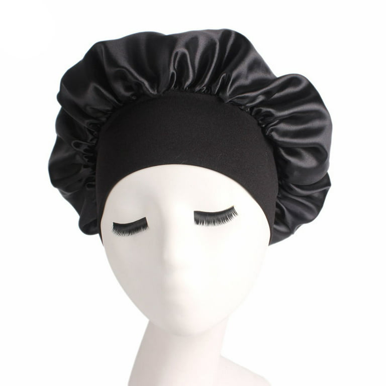 Loliuicca Soft Silk Satin Night Sleep Cap Hair Bonnet Hat Head Cover Wide  Band Elastic New 