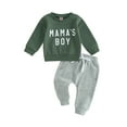 thumbnail image 1 of Loliuicca Toddler Baby Boy Clothes Solid Color Long Sleeve Crewneck Sweatshirt Top Casual Pants Set 2Pcs Fall Winter Outfits, 1 of 8