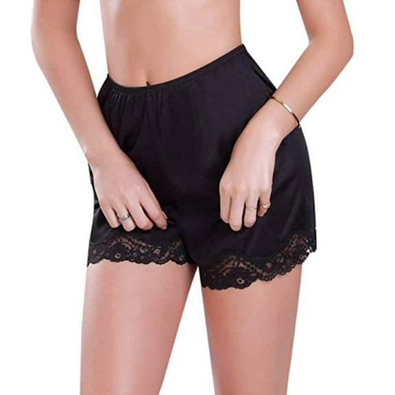 Loliuicca Women Lace Boxer Shorts Anti-Static Slip Silk Bloomers Underwear Panties