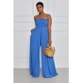 thumbnail image 1 of Loliuicca Women Summer Chiffon Jumpsuit Tube Top Mopping Solid Color Strapless Wide Leg Pants One Piece Rompers, 1 of 10