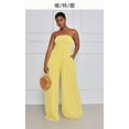 thumbnail image 1 of Loliuicca Women Summer Chiffon Jumpsuit Tube Top Mopping Solid Color Strapless Wide Leg Pants One Piece Rompers, 1 of 10