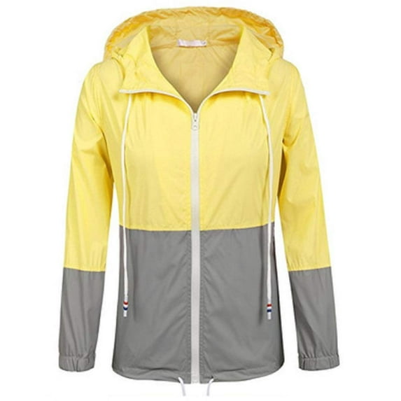 Loliuicca Women Waterproof Raincoat Outdoor Hooded Rain Jacket Windbreaker S-2XL