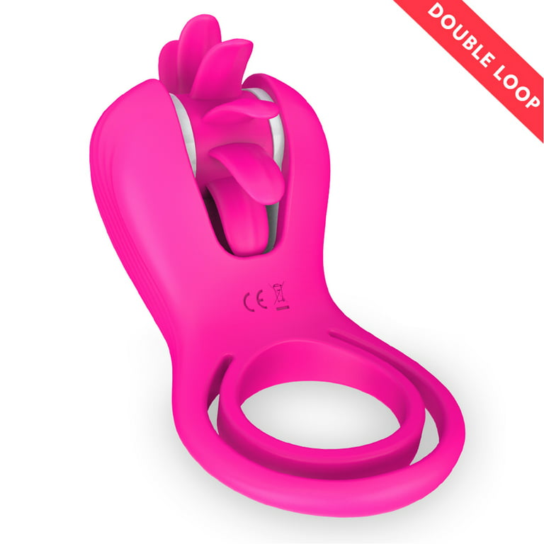 Silicone Rechargeable Dual Butterfly Couples Vibrating Cock Ring By  CalExotics - Pink