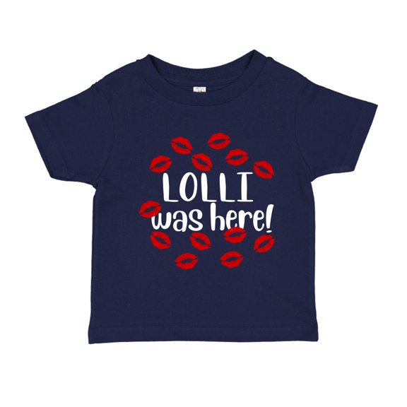 Lolli Was Here Toddler T-Shirt 4T Navy Blue