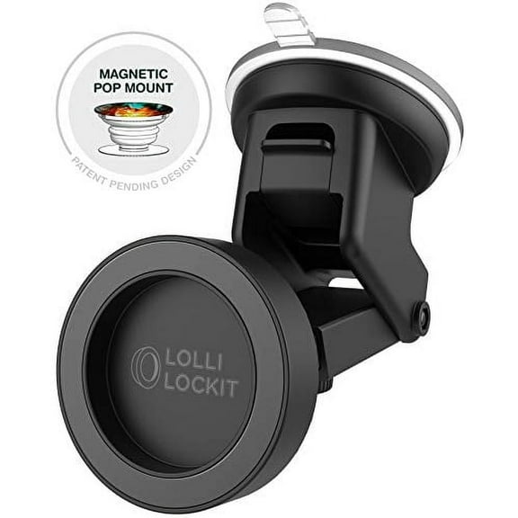 LolliLockit Magnetic Grip Car Mount for Pop Phone Holder, Dash/Window Socket Attachment by LolliLocket