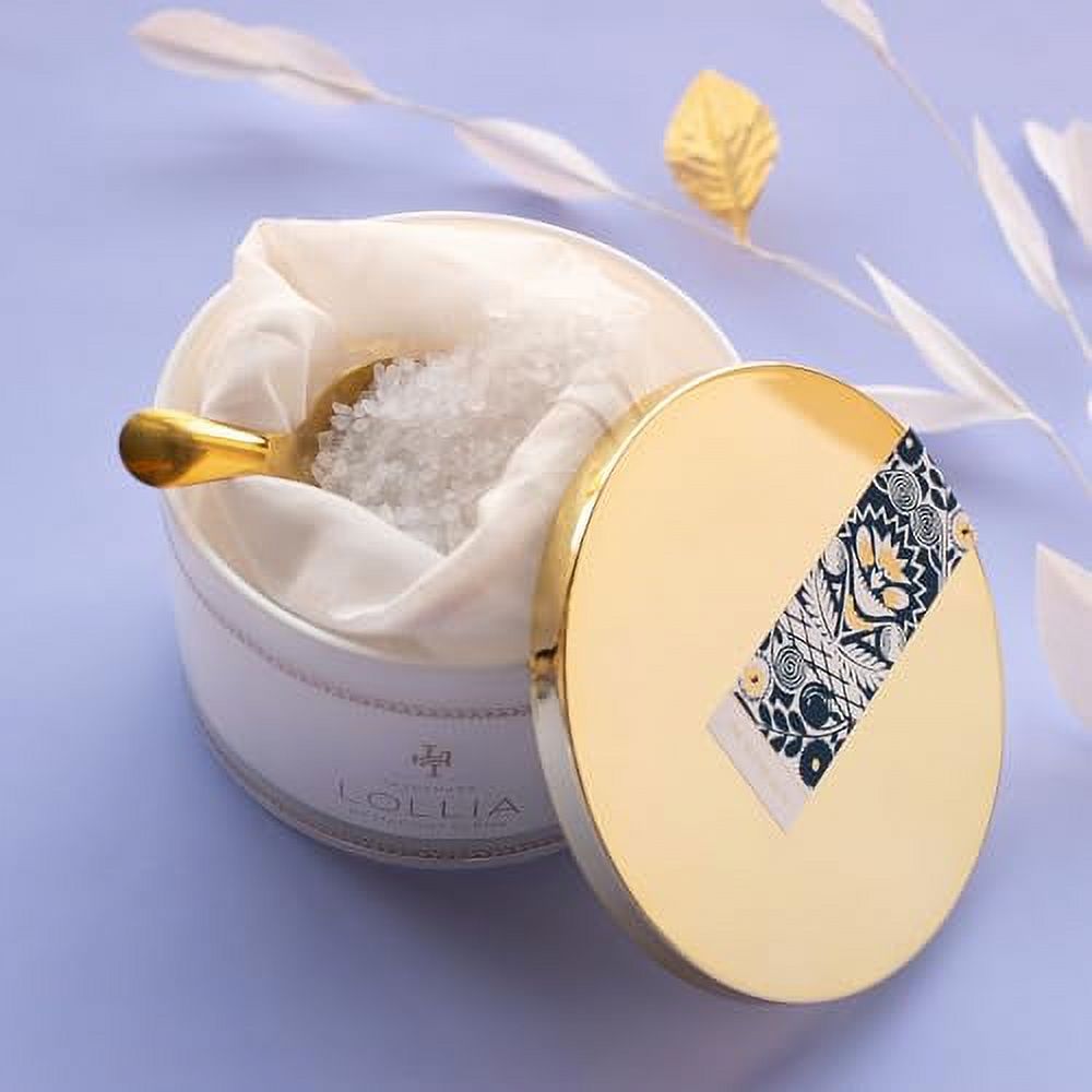Lollia Dream Fine Bathing Salts, 20 oz.  White Tea & Honeysuckle  Bath Essential for Women, Bathtub Accessories, Bath Salts for Women, Bath Products, Scented Luxury Bath Salts