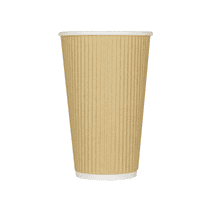 Lollicup C-KRC516 Karat Ripple Paper Hot Cup, 16 oz, Kraft (Case of 500)