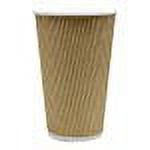 Hot Cup, 16 Oz, Kraft, Paper, Ripple, (500/Case), Karat C-KRC516