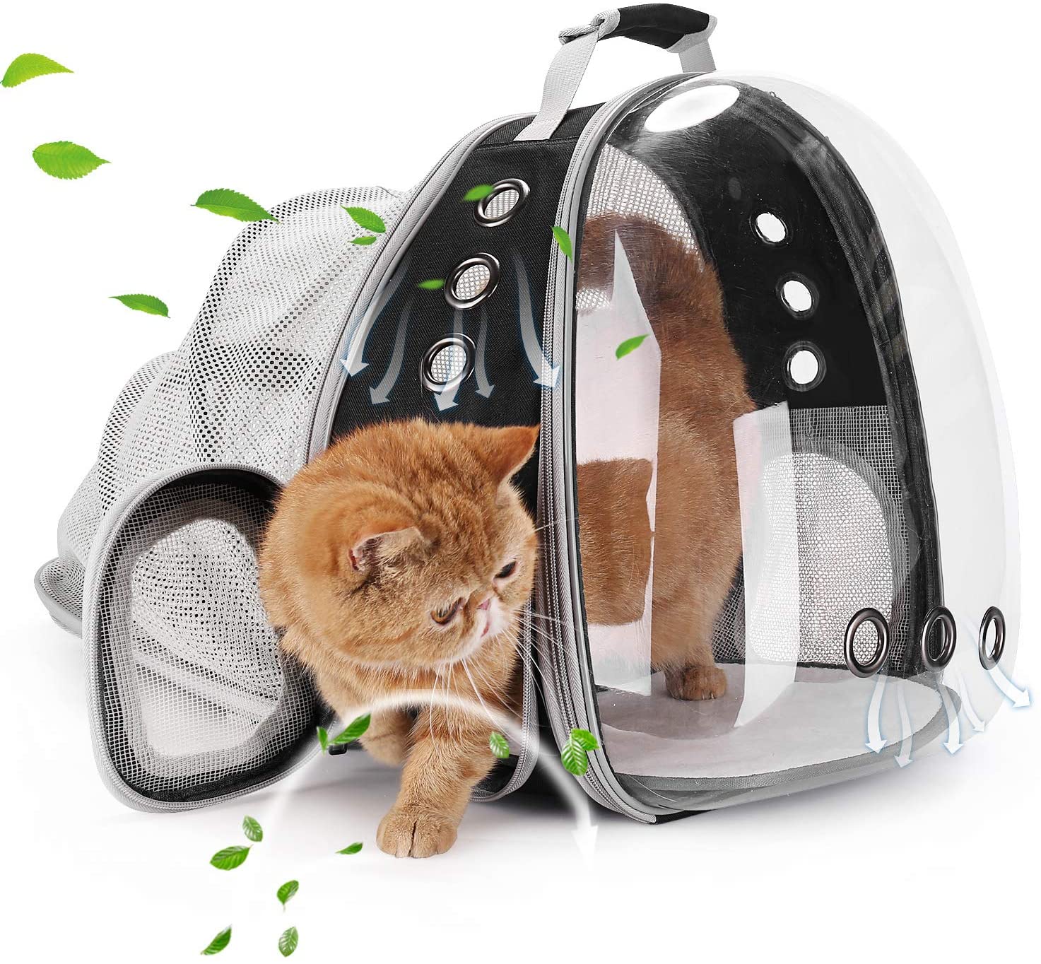 Lollimeow Hamilton Beach Pet Carrier Backpack, Cats and Puppies, Airline-Approved, Walking & Outdoor Use (Black-Expandable) - image 1 of 8
