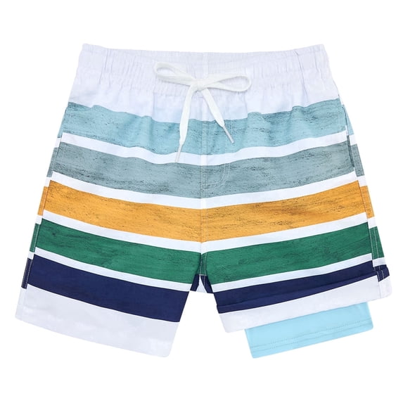 Boys Swim Trunks Compression Liner Swim Shorts Quick Dry Bathing Suit with Boxer Brief Swimwear 7-20T