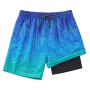 Boys Swim Trunks Compression Liner Swim Shorts Quick Dry Bathing Suit with Boxer Brief Swimwear 7-20T