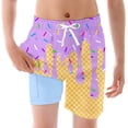 thumbnail image 1 of Aideaone Boys Swim Trunks with Compression Liner Casual Bathing Suit for Kids Swim Shorts 6-18 Years, 1 of 1