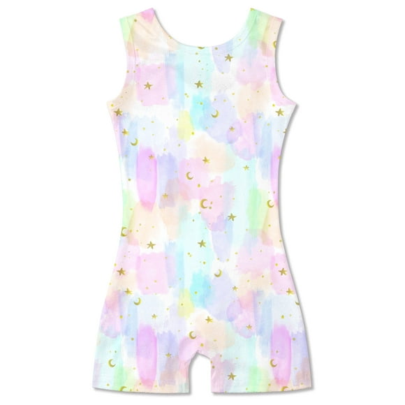 Lollipie Girls Gymnastics Leotards with Shorts Sparkle Dance Unitards Mermaid Active Biketards 2-10 Years