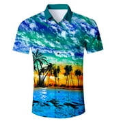 LOLLIPIE Hawaiian Shirt for Men Short Sleeve Button Down Shirts Floral Tropical Holiday Beach Shirts