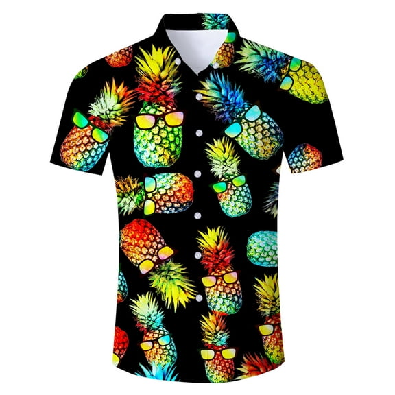 Lollipie Hawaiian Shirt for Men Short Sleeve Button Down Shirts Floral Tropical Holiday Beach Shirts