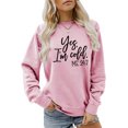 thumbnail image 1 of Lollipie I'm Yes Cold Me 24:7 Womens Printed Funny Sweatshirt Long Sleeve Crewneck Letters Casual Loose Pullover Top, 1 of 6