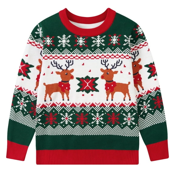 Lollipie Kids Christmas Sweater for Toddler Boys Girls Holiday Knitted Pullover