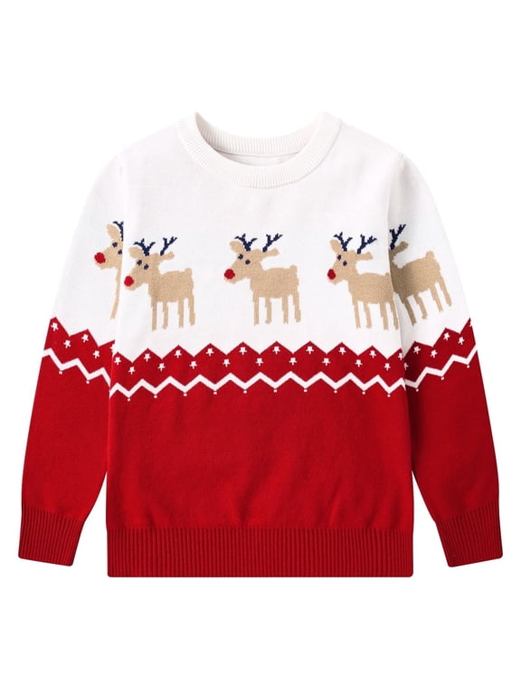 Kids Christmas Sweater for Toddler Girls Boys Holiday Pullover Sweatshirts Top