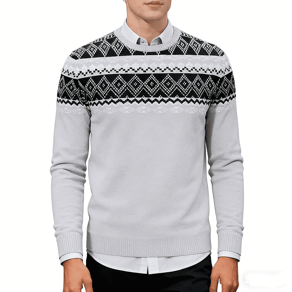 Lollipie Mens Sweater Knit Pullover Crewneck Warm Long Sleeve Casual Sweater for Men Winter