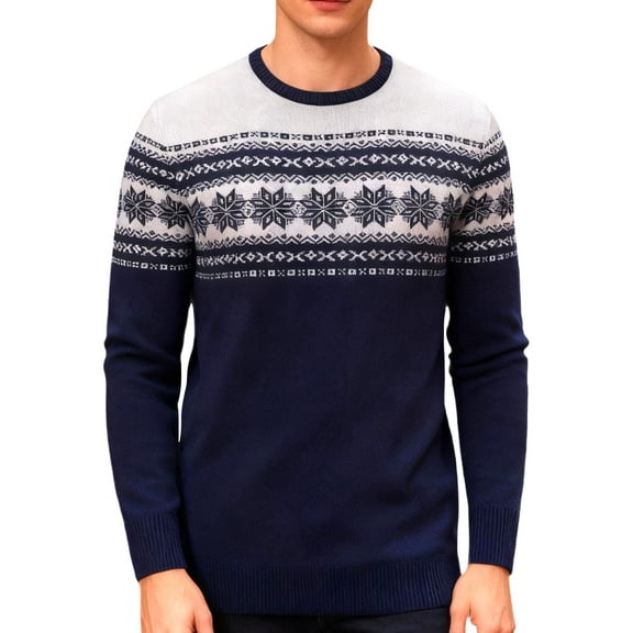 Lollipie Mens Sweater Knit Pullover Crewneck Warm Long Sleeve Casual Sweater for Men Winter