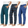 thumbnail image 1 of Lollipie Men's Pajama Pants 3-Pack Drawstring Plaid Pajamas Bottoms Soft Long Lounge Woven Pj Sleep Pant with Pockets, 1 of 8