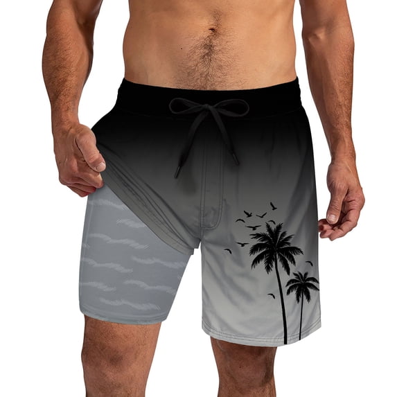 Aideaone Men's Swim Trunks with Compression Liner 9" Quick Dry Board Shorts Swimsuit Swimwear Bathing Suit